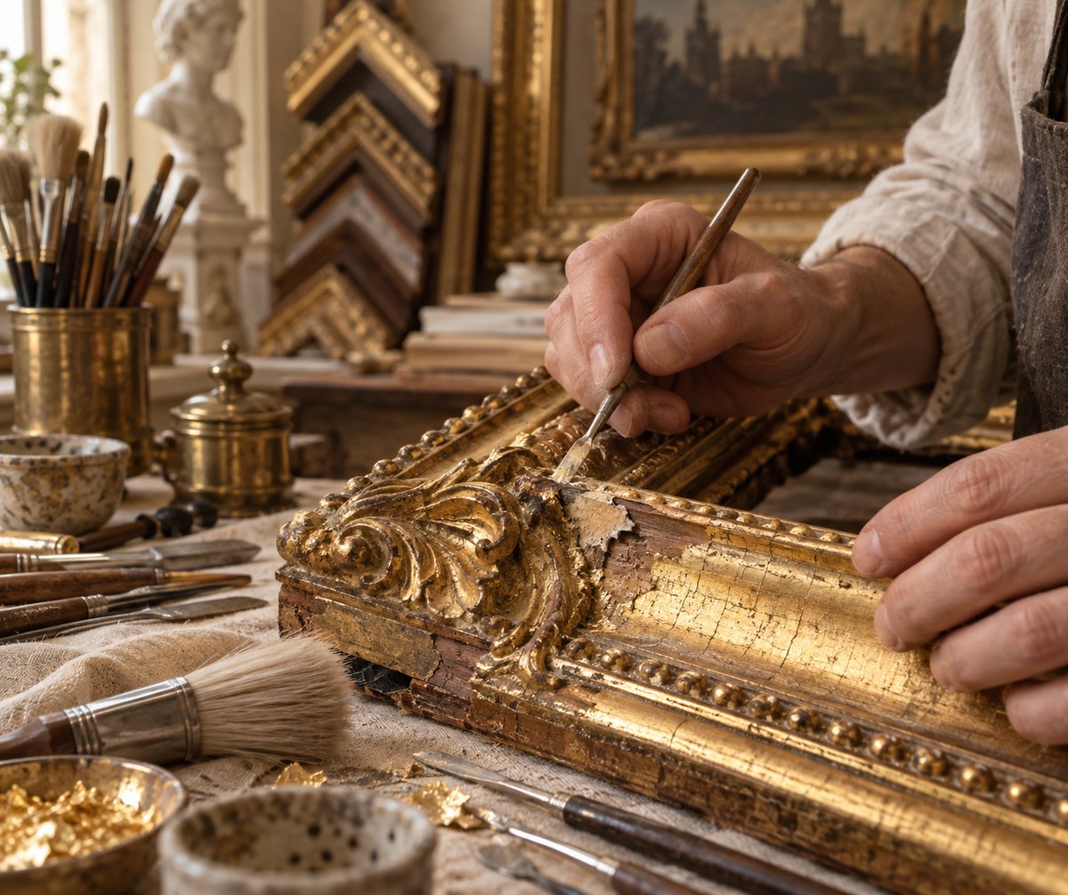 реставрация старинной багетной рамы